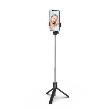  Selfie stick teleskopowy z pilotem stojak tripod na telefon 0.7m - czarny - zdj. dodatkowe 2