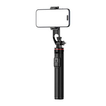  Selfie stick teleskopowy z pilotem stojak tripod na telefon 1.3m aluminium - czarny - zdj. dodatkowe 2