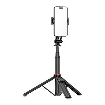  Selfie stick teleskopowy z pilotem stojak tripod na telefon 1.3m aluminium - czarny - zdj. dodatkowe 7