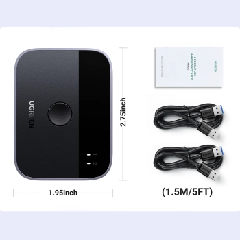  2w1 Adapter 2x USB-A 3.0 (wejście) / 2x USB-A (wyjście) - szary - zdj. dodatkowe 5