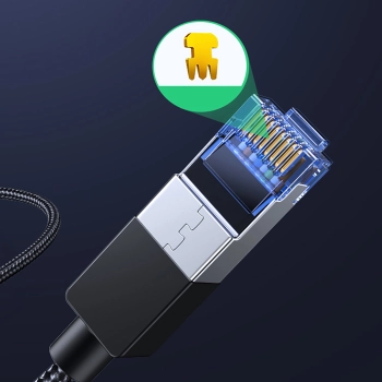  Kabel sieciowy patchcord Ethernet RJ45 Cat8 miedziany rdzeń 1.5m - czarny - zdj. dodatkowe 10