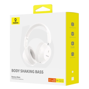  Słuchawki bezprzewodowe nauszne Bass 30 Max Bluetooth 5.3 - białe - zdj. dodatkowe 6