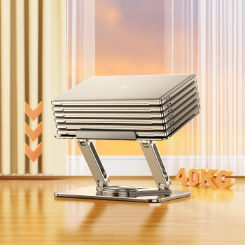  ZESTAW Podstawka pod laptopa aluminiowa 360 + podstawka do smartfona - srebrna - zdj. dodatkowe 6