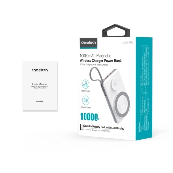  Power bank 10000mAh LED USB-C USB-A Lightning MagSafe Apple Watch - biały - zdj. dodatkowe 4