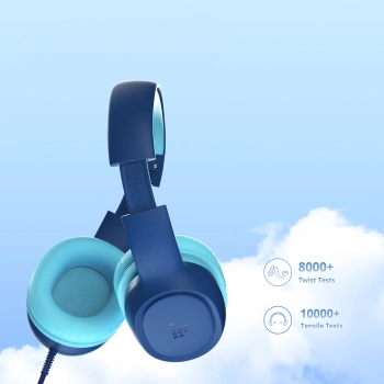  Słuchawki przewodowe KH01 dla dzieci bezpieczne z kontrolą głośności - niebieskie - zdj. dodatkowe 6