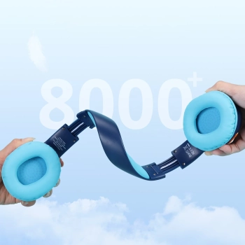  Słuchawki bezprzewodowe KH02 Bluetooth dla dzieci bezpieczne z kontrolą głośności - niebieskie - zdj. dodatkowe 10