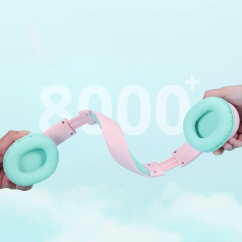  Słuchawki bezprzewodowe KH02 Bluetooth dla dzieci bezpieczne z kontrolą głośności - różowe - zdj. dodatkowe 8