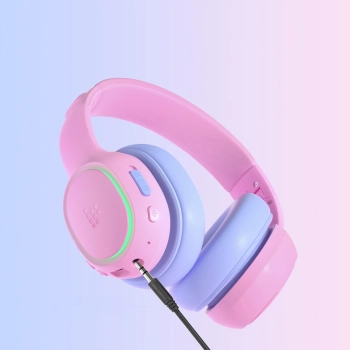  Słuchawki bezprzewodowe ANC KH03 dla dzieci bezpieczne z kontrolą głośności - różowe - zdj. dodatkowe 10