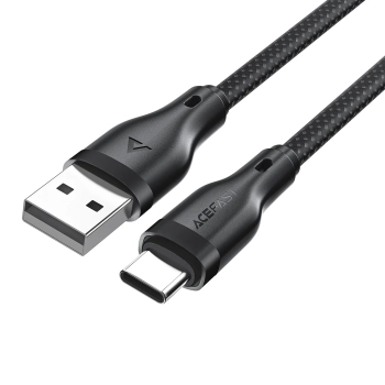  Kabel przewód elastyczny w oplocie USB-A - USB-C 3A 1.2m - czarny - zdj. dodatkowe 1