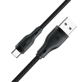  Kabel przewód elastyczny w oplocie USB-A - USB-C 3A 1.2m - czarny - zdj. dodatkowe 2