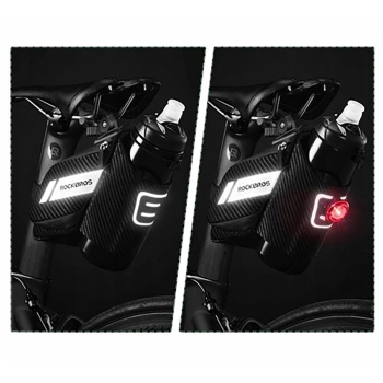  Torba rowerowa pod siodełko z kieszonką na butelkę bidon 1.5l - czarna - zdj. dodatkowe 10