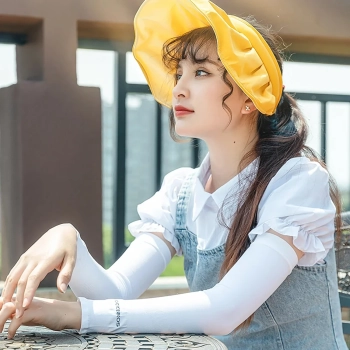  Rękawki przeciwsłonczne kolarskie rowerowe z filtrem UPF50+ 2szt. - białe - zdj. dodatkowe 9