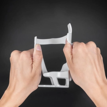  Uchwyt rowerowy z poliwęglanu na butelkę bidon śr. 51-73 mm - biały - zdj. dodatkowe 3