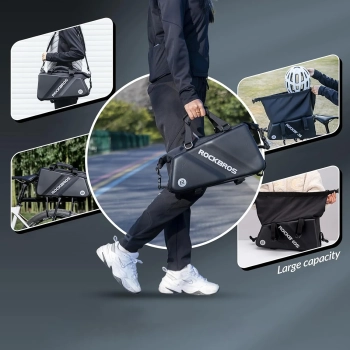  Torba sportowa i rowerowa mocowana na bagażnik 11.6l - czarna - zdj. dodatkowe 7