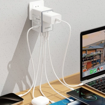  Uniwersalna ładowarka adapter podróżny 35W EU / UK / AUS / US / JP 3x USB-C 2x USB-A - biały - zdj. dodatkowe 3