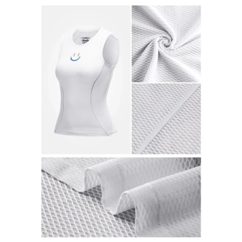  Koszulka kamizelka rowerowa tkanina 3D damska szybkoschnąca M / L - biała - zdj. dodatkowe 8