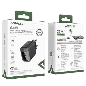 Ładowarka sieciowa A104 GaN USB-C PD SFC 25W - czarna - zdj. dodatkowe 4