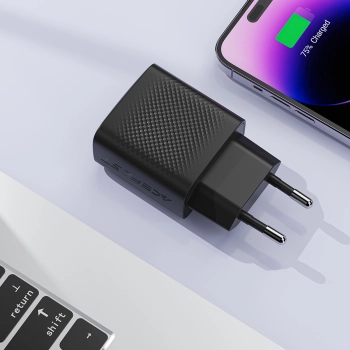  Ładowarka sieciowa A104 GaN USB-C PD SFC 25W - czarna - zdj. dodatkowe 6