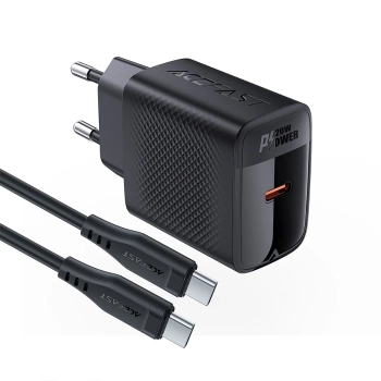  Ładowarka sieciowa A82 GaN USB-C PD 20W - czarna + kabel USB-C / USB-C - zdj. dodatkowe 2
