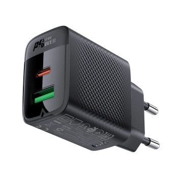  Ładowarka sieciowa A78 GaN USB-A USB-C PD 20W - czarna - zdj. dodatkowe 1