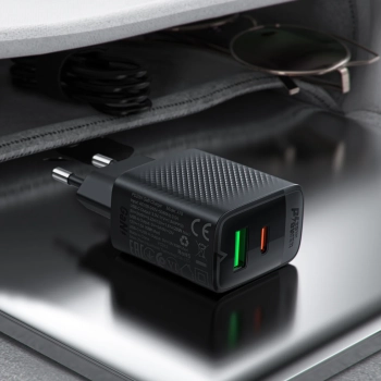  Ładowarka sieciowa A78 GaN USB-A USB-C PD 20W - czarna - zdj. dodatkowe 6