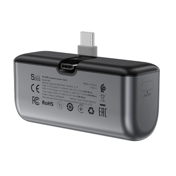  MINI Powerbank 5000mAh do telefonu USB-C PD 20W - czarny - zdj. dodatkowe 2