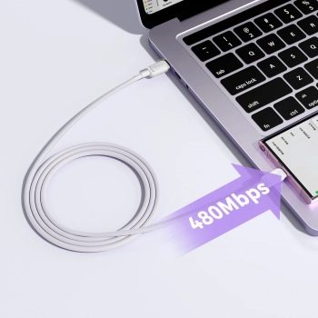  Kabel przewód Multi-Color Series A14 USB-C - USB-C 100W 1.2 m - biały - zdj. dodatkowe 2