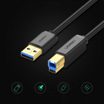  Kabel przewód do drukarki USB-A 3.0 - USB-B 5Gbps 1m - czarny - zdj. dodatkowe 6