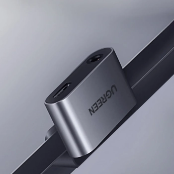  Adapter audio dwuportowy USB-C (męski) - mini jack 3.5mm / USB-C (żeński) - szary - zdj. dodatkowe 7