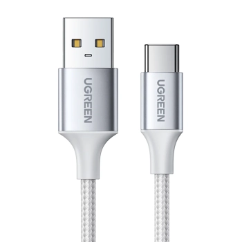 Kabel przewód w oplocie USB-A - USB-C QC 3.0 3A 1m - biały