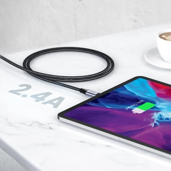  Kabel przewód w oplocie USB-A - iPhone Lightning MFi 2m - czarny - zdj. dodatkowe 3