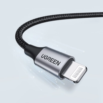  Kabel przewód w oplocie USB-A - iPhone Lightning MFi 2m - czarny - zdj. dodatkowe 5