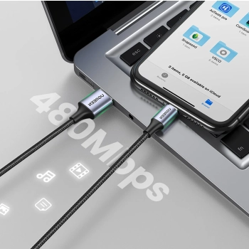  Kabel przewód w oplocie USB-A - iPhone Lightning MFi 2m - czarny - zdj. dodatkowe 7