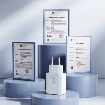  Ładowarka sieciowa USB-C - USB-A 30W PD - biała - zdj. dodatkowe 7