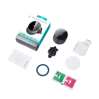  Uchwyt magnetyczny na telefon z ładowarką indukcyjną 15W na kratkę nawiewu - czarny - zdj. dodatkowe 10