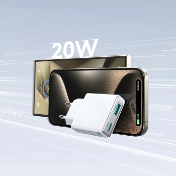  Mała i supercienka ładowarka sieciowa 20W USB-A USB-C - biała - zdj. dodatkowe 7