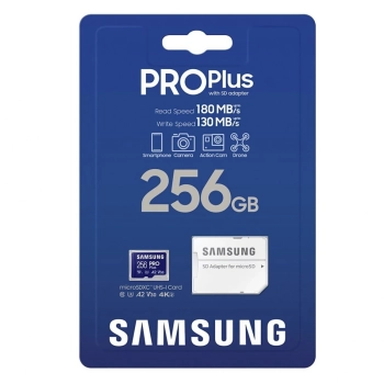  Karta pamięci Samsung MicroSDXC 256Gb PRO Plus z adapterem microSD - zdj. dodatkowe 2