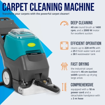  Maszyna do prania dywanów piorąca 40 cm 220 m2/h 2500 W - zdj. dodatkowe 3