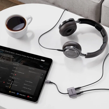  Adapter przejściówka audio USB-C - USB-C + mini jack 3.5mm - szary - zdj. dodatkowe 6