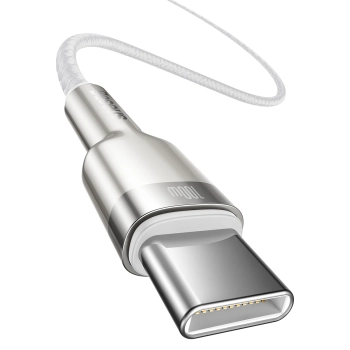  Kabel przewód USB-C - USB-C Series Metal Data PD QC SCP 100W 5A 1m - biały - zdj. dodatkowe 1