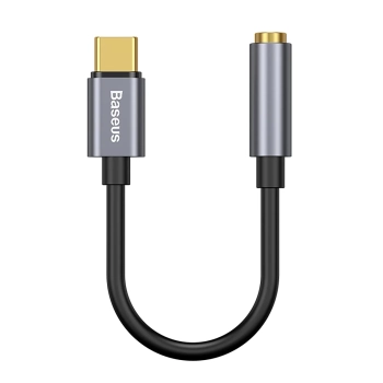 Adapter przejściówka do słuchawek USB-C - mini jack 3.5mm DAC 24 bit 48KHz - szary