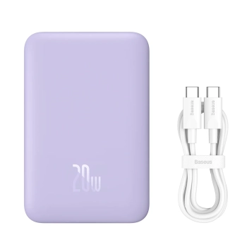 Powerbank magnetyczny indukcyjny 10000mAh 20W + kabel USB-C - fioletowy - zdj. dodatkowe 4