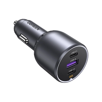  Ładowarka samochodowa 130W 2x USB-C 1x USB-A - szara - zdj. dodatkowe 1