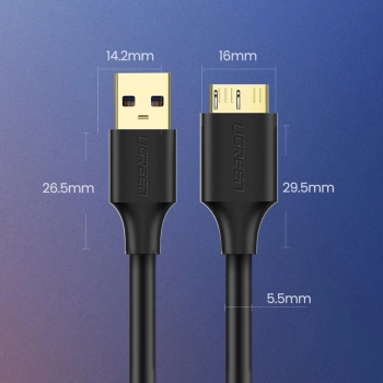  Kabel przewód USB-A 3.0 - micro USB-B 0.5m - czarny - zdj. dodatkowe 9