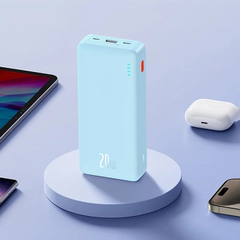 Powerbank 20000mAh Airpow 20W z kablem USB-A - USB-C 50cm - niebieski - zdj. dodatkowe 5