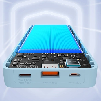  Powerbank 20000mAh Airpow 20W z kablem USB-A - USB-C 50cm - niebieski - zdj. dodatkowe 6