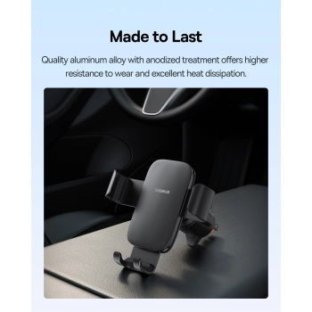  Uchwyt samochodowy na telefon grawitacyjny na kratkę nawiewu Metal Age 3 - czarny - zdj. dodatkowe 4