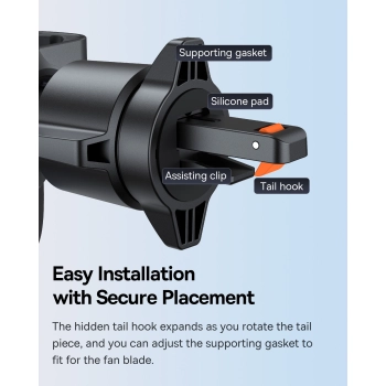  Uchwyt samochodowy na telefon grawitacyjny na kratkę nawiewu Metal Age 3 - czarny - zdj. dodatkowe 5