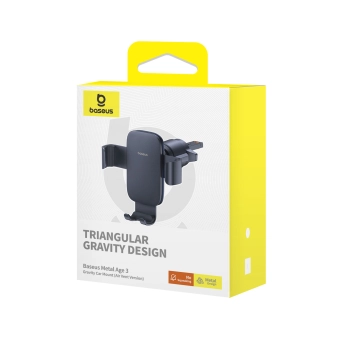  Uchwyt samochodowy na telefon grawitacyjny na kratkę nawiewu Metal Age 3 - czarny - zdj. dodatkowe 8