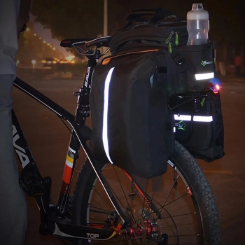  Torba rowerowa na bagażnik 35l z rozkładanymi kieszeniami A6-03BK - czarna - zdj. dodatkowe 3